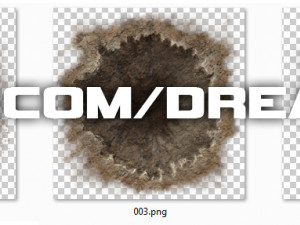 Crater ground damage explosion decal collection - pack 2 CG Tekstury