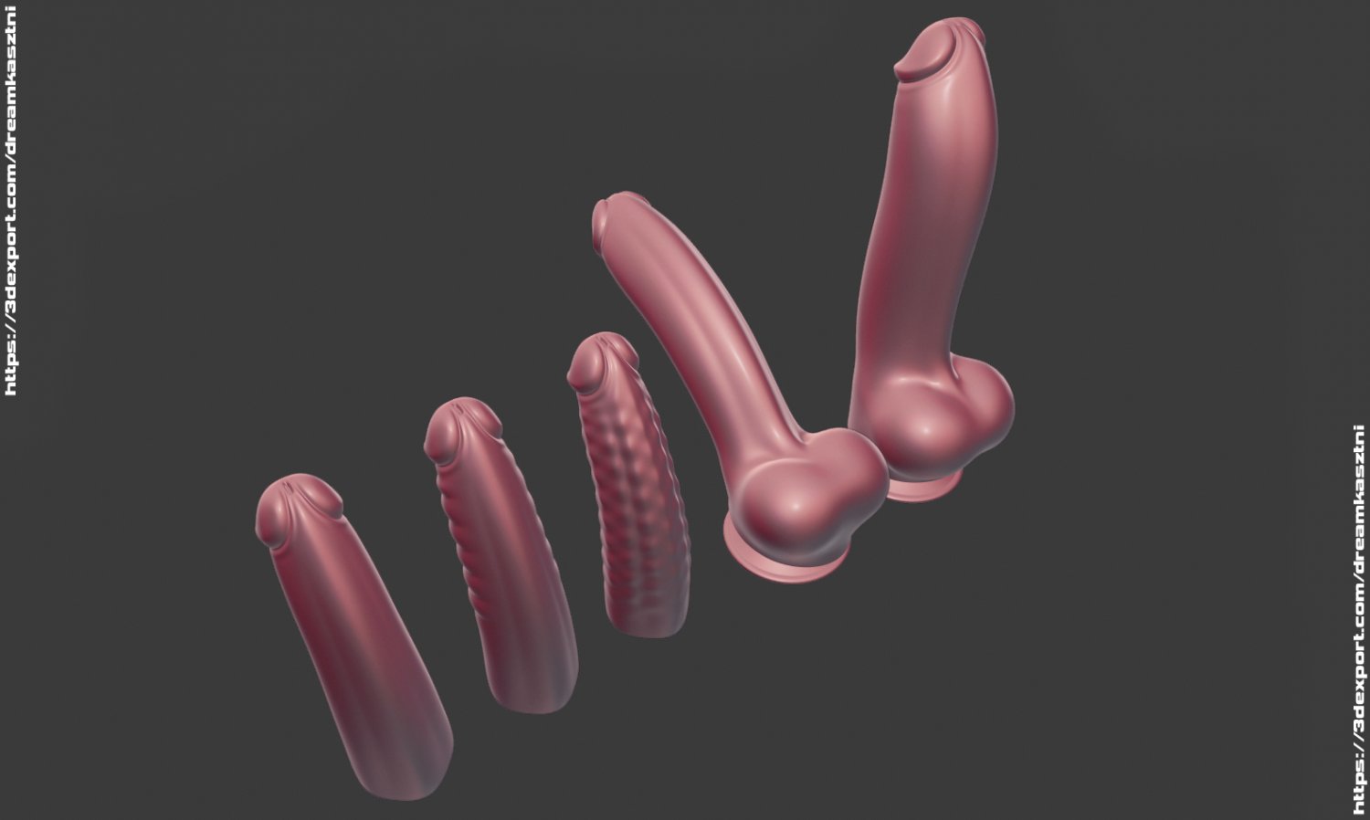 Penis dildo vibrator adult toy - pack 3 - Suitable for games renders printi...