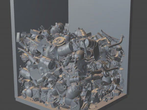 confezione da oltre 50 detriti industriali, militari e veicolari Modello 3D