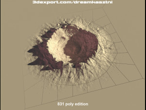 Explosion crater ground damage - and 2d decal - 01 3D Model