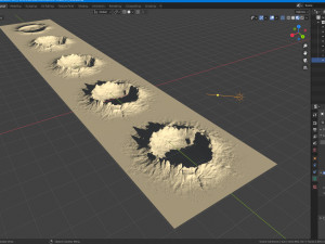Explosion crater ground damage - and 2d decal - 01 3D Model