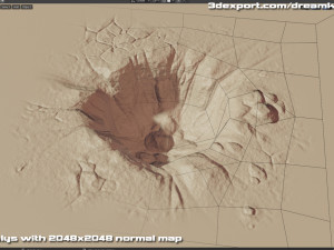 Explosion crater ground damage - and 2d decal - 02 3Dモデル