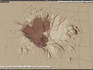 Explosion crater ground damage - and 2d decal - 02 3D Model