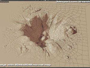 Explosion crater ground damage - and 2d decal - 02 3Dモデル
