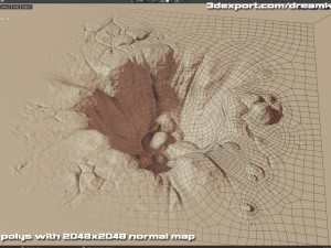 Explosion crater ground damage - and 2d decal - 02 3Dモデル