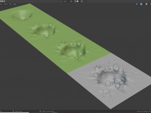 Explosion crater ground damage - and 2d decal - 02 3Dモデル