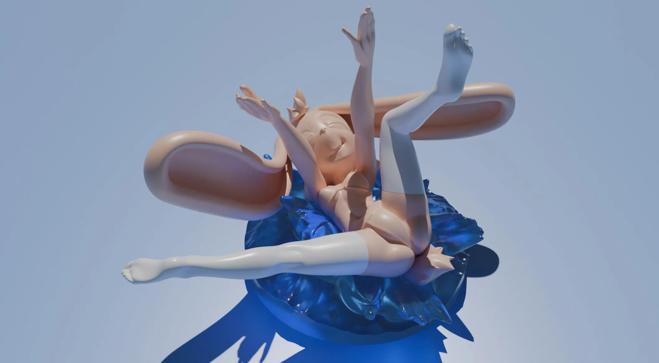 Cream the Rabbit Sonic bunny girl furry statue - Backsplash A 3D Model .c4d .max .obj .3ds .fbx .stl .blend 