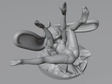 Cream the Rabbit Sonic bunny girl furry statue - Backsplash A 3D Model