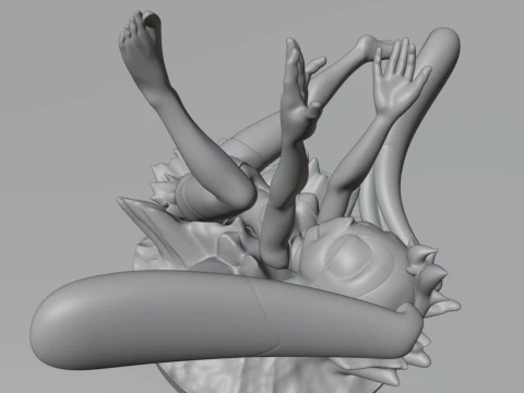 Cream the Rabbit Sonic bunny girl furry statue - Backsplash A 3D Model