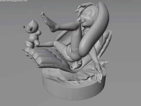 Vanilla the Rabbit ソニック バニーガール ファーリー スタチュー チャオ - マットレス A 3Dモデル