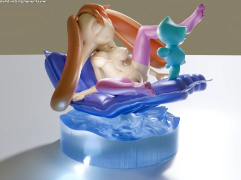 Vanilla the Rabbit ソニック バニーガール ファーリー スタチュー チャオ - マットレス A 3Dモデル