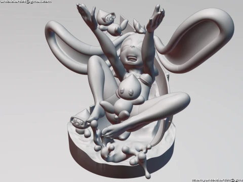 토끼 크림 소닉 버니걸 모피 조각상 차오 - 워터슬라이드 A 3D 모델