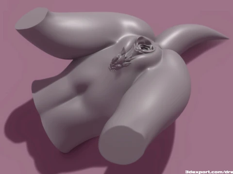 Furry Female Waist Sexy Anthropomorphic Statue Vagina Tail Bum 3D Model