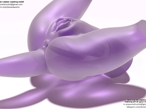Rubber Casting Mold - Furry Female Adult Waist - thin multiple parts 3D Model