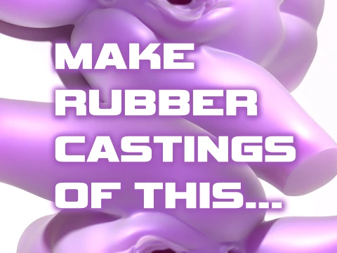 Rubber Casting Mold - Furry Female Waist - thin multiple parts 3D Model
