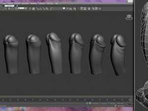 male realistic penis genital fully animated skin movement 3D Model
