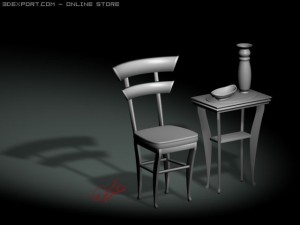 table chair set Modelo 3D