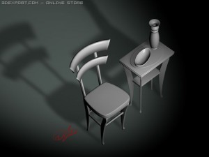 table chair set Modelo 3D