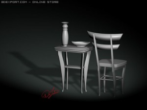 table chair set Modelo 3D