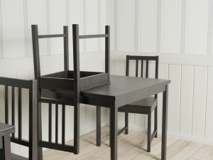 scandinavian restaurant interior Modello 3D