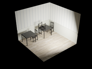 scandinavian restaurant interior Modello 3D