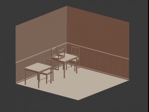 scandinavian restaurant interior Modello 3D
