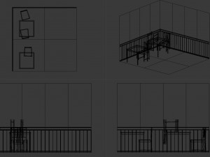 scandinavian restaurant interior Modello 3D