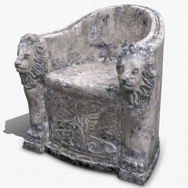 3d roman stone chair high poly 3D-Modell .c4d .max .obj .3ds .fbx .stl .blend 