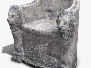 3d roman stone chair high poly Model 3D