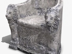 3d roman stone chair high poly 3D Model