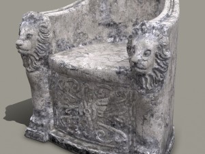 3d roman stone chair high poly 3D-Modell