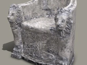 3d roman stone chair high poly 3D Model