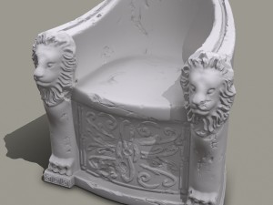 3d roman stone chair high poly 3D-Modell
