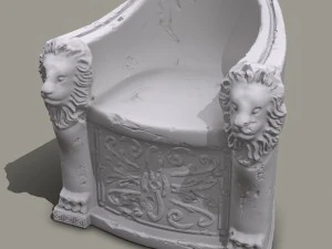 3d roman stone chair high poly 3D Model
