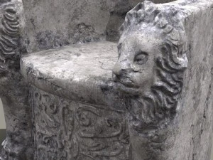 3d roman stone chair high poly 3D Model