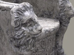 3d roman stone chair high poly 3D Model