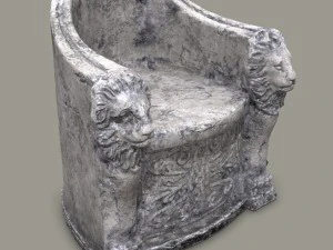 3d roman stone chair high poly 3D Model