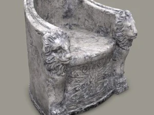 3d roman stone chair high poly 3D Model