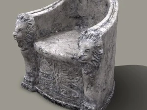 3d roman stone chair high poly 3D Model