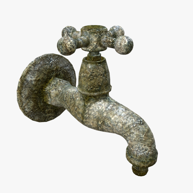 corrugated water tap 3D 모델 .c4d .max .obj .3ds .fbx .stl .blend 
