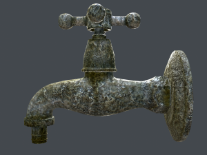 corrugated water tap 3D 모델