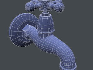 corrugated water tap 3D 모델
