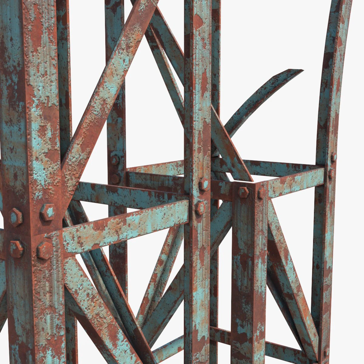 rusty truss beams 3D Model .c4d .max .obj .3ds .fbx .stl .blend 