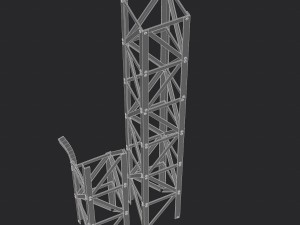 rusty truss beams 3D Model