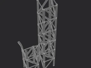 rusty truss beams 3D Model