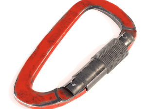 red carabiner for climbing Model 3D