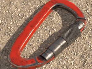 red carabiner for climbing 3D Model