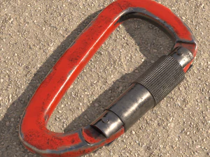 red carabiner for climbing 3D Model