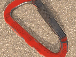red carabiner for climbing 3D Model