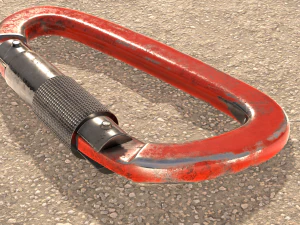 red carabiner for climbing 3D Model
